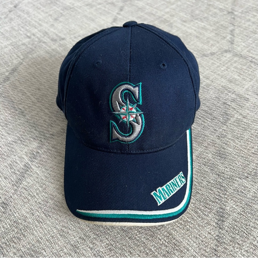 Vintage 2000s Y2K MLB Baseball Men’s Blue Seattle Mariners Athletic Velcro Hat
